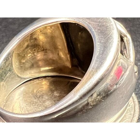 Vintage sterling silver black onyx ring size 5 - Picture 6 of 15
